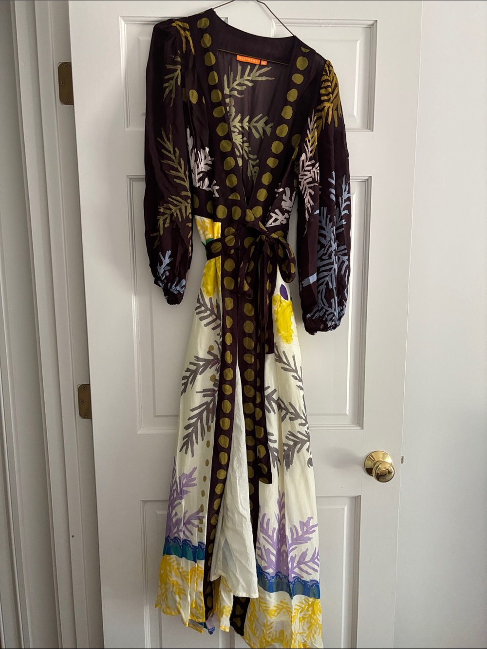 Oliphant Floral Wrap Maxi Dress - Brown, Cream & Yellow